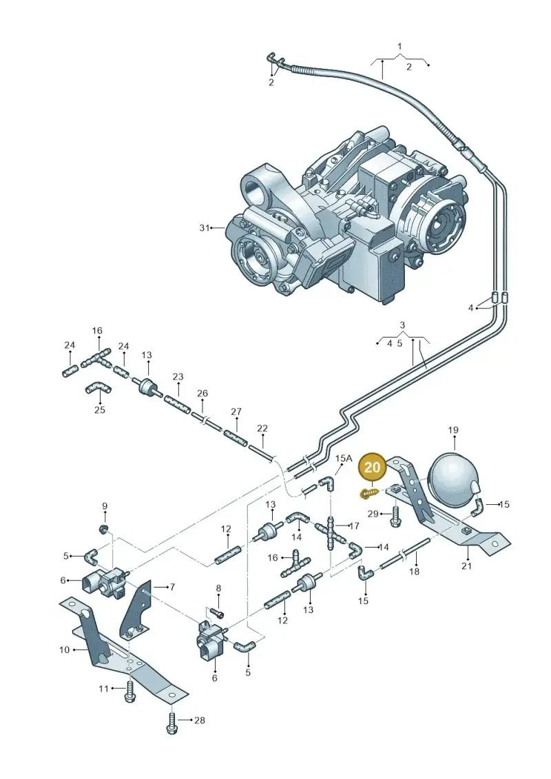 N10415001 — Volkswagen Transp. caravelle (2008-2009) diagram 410525200, position 20