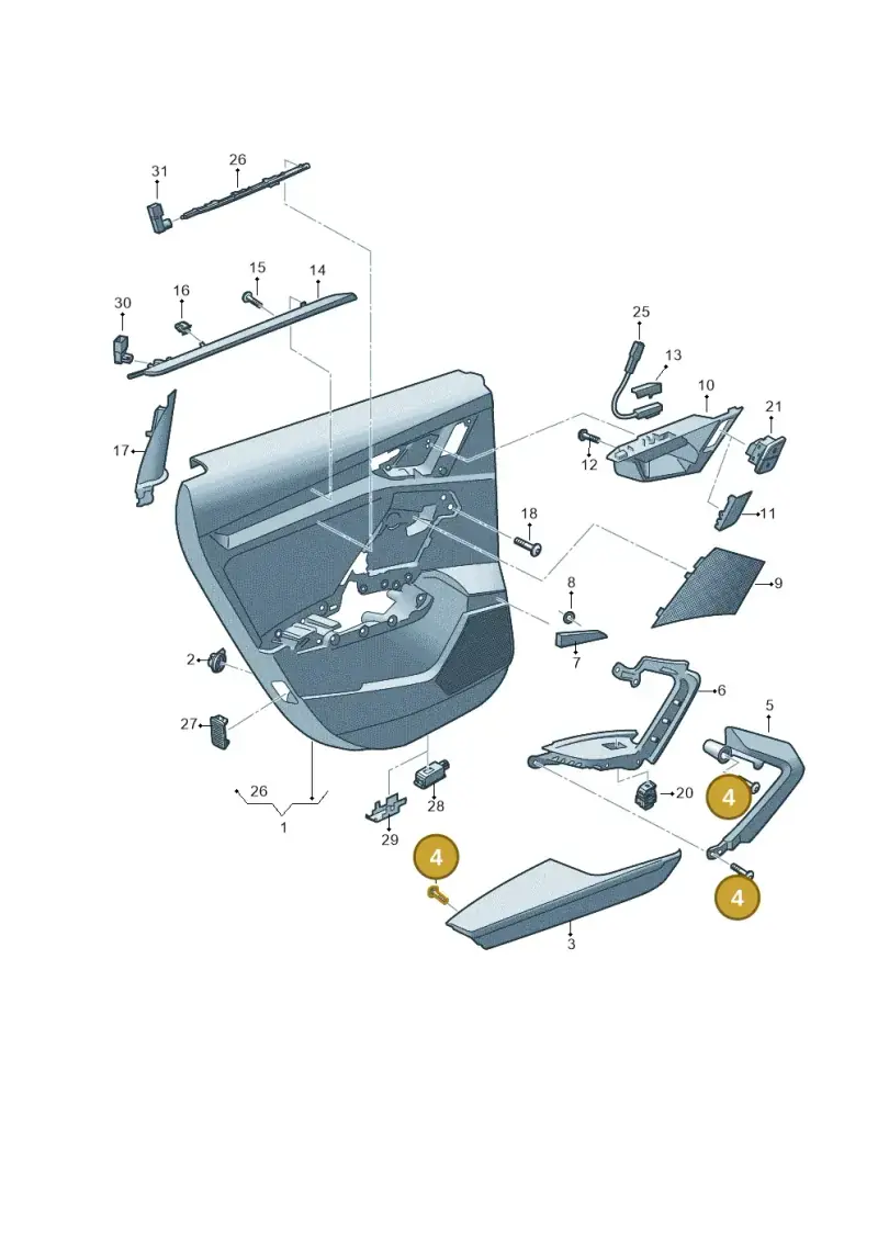 N10415902 — Audi A3 Sportback (2019-2021) diagram 596867400, position 4