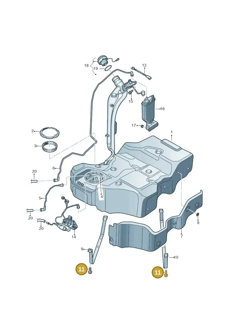 N10416003 — Volkswagen Passat CC (2011-2016) diagram 702201400, position 11