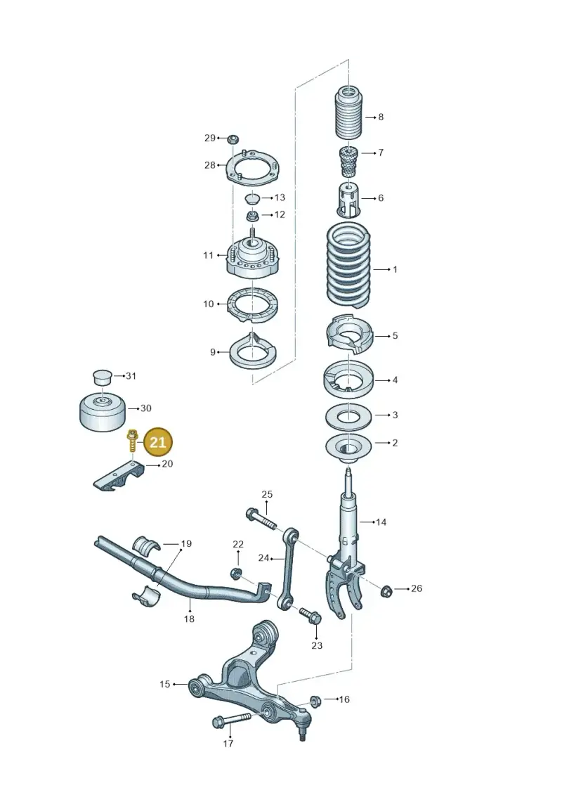N10425302 — Volkswagen Touareg BlueMotion (2014-2018) diagram 693411000, position 21