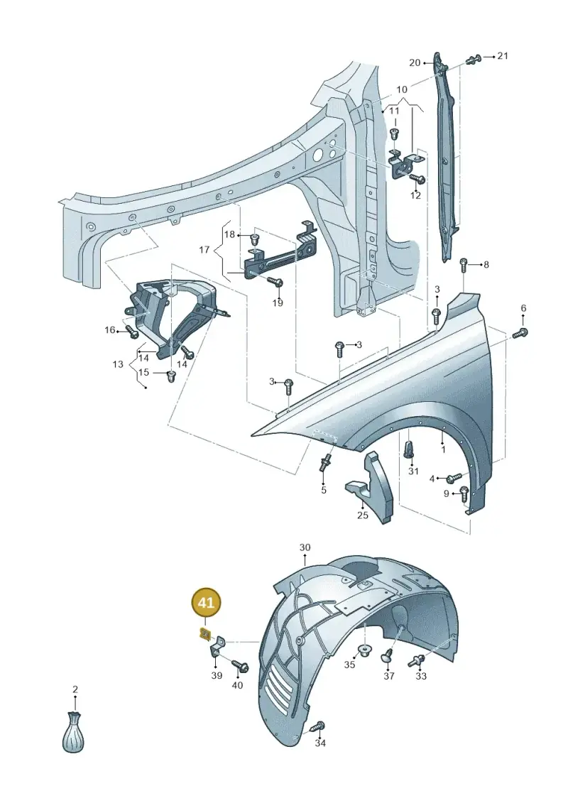 N10433701 — Volkswagen Touareg (2017-2023) diagram 439821000, position 41