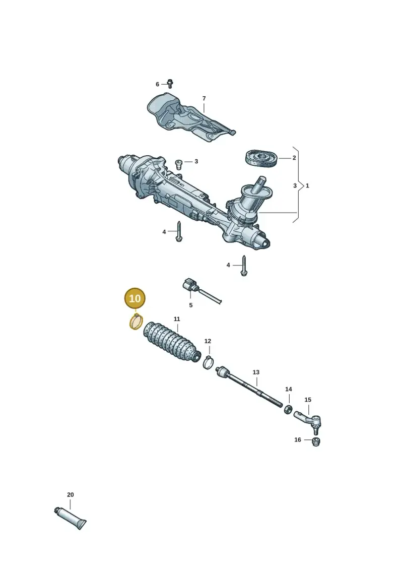 N10434402 — Volkswagen Caddy Maxi Kombi (2020-2024) diagram 2ka423150, position 10
