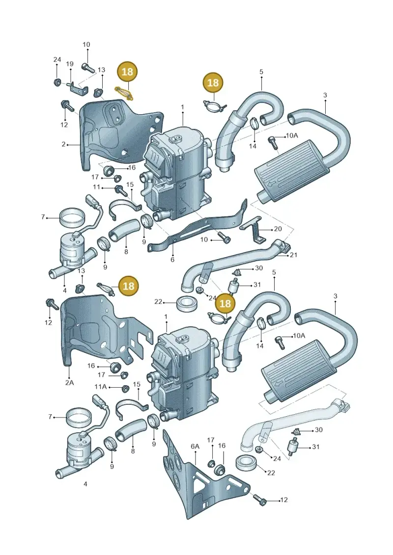 N10435601 — Audi A4L 2.0 (2008-2012) diagram 669819016, position 18