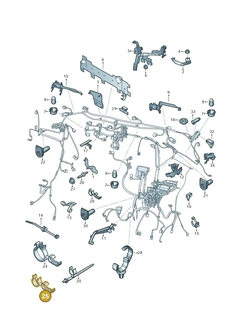 N10436401 — Volkswagen Caravelle (2015-2019) diagram 861971790, position 25