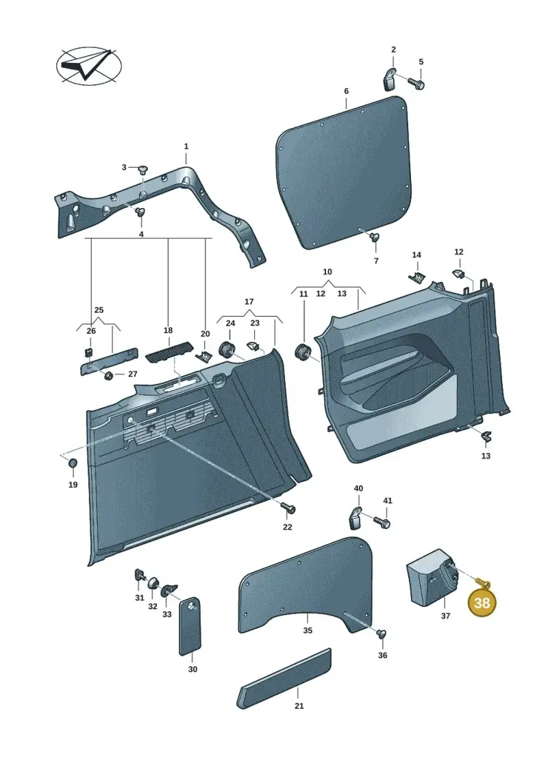 N10442003 — Volkswagen Caddy Maxi Kombi (2020-2024) diagram 2ka867030, position 38