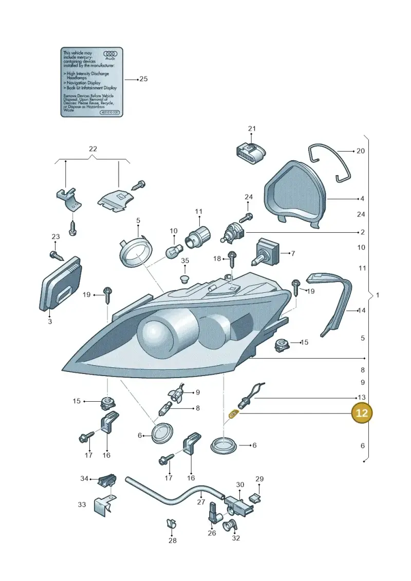 N10445502 — Audi TT Coupe/Roadster 08> (2007-) diagram 609941100, position 12