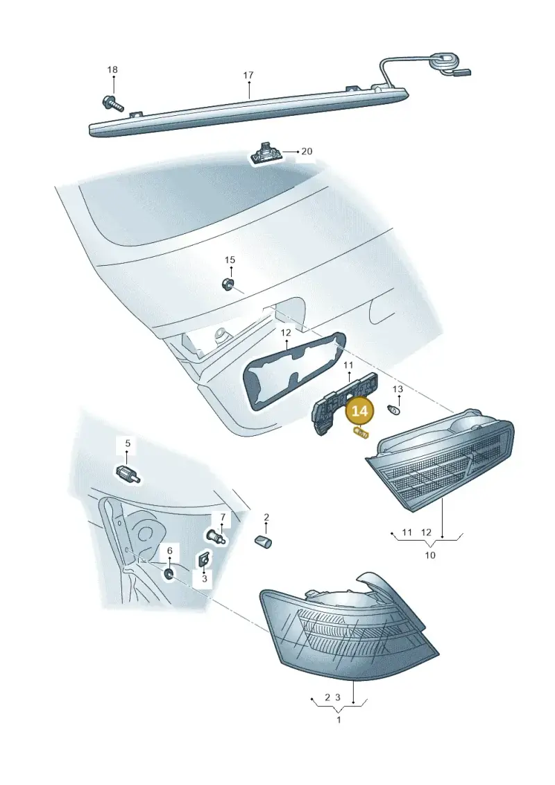 N10445502 — Audi RS3 Sportback (2015-2016) diagram 858945000, position 14
