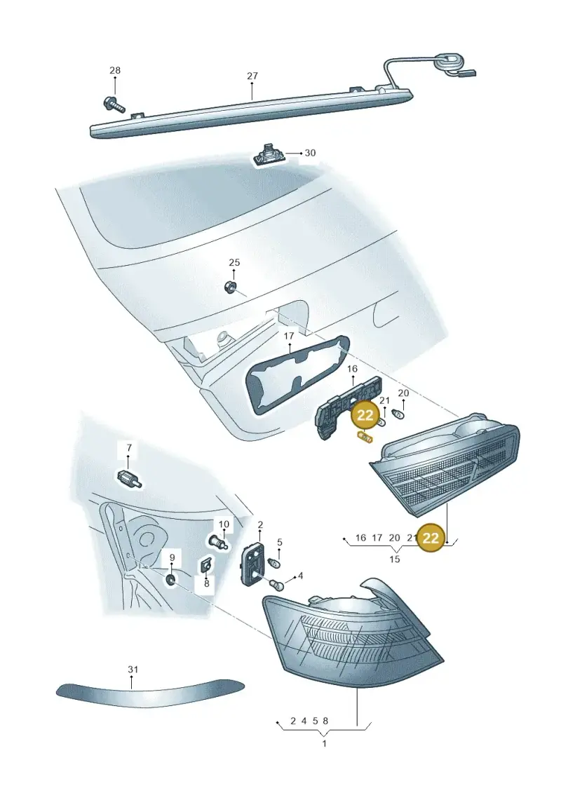 N10445502 — Audi A3 Sportback (2016-2020) diagram 745945000, position 22