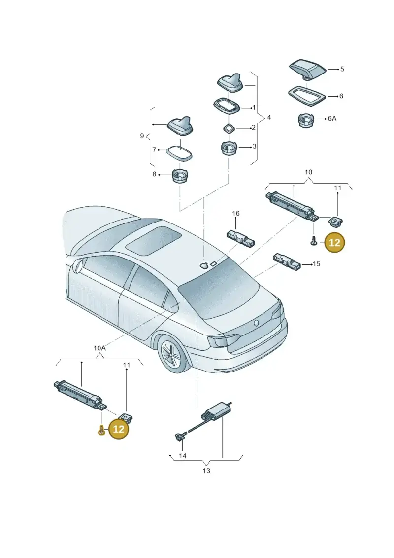 N10447201 — Volkswagen Jetta (2014-2018) diagram 789035010, position 12