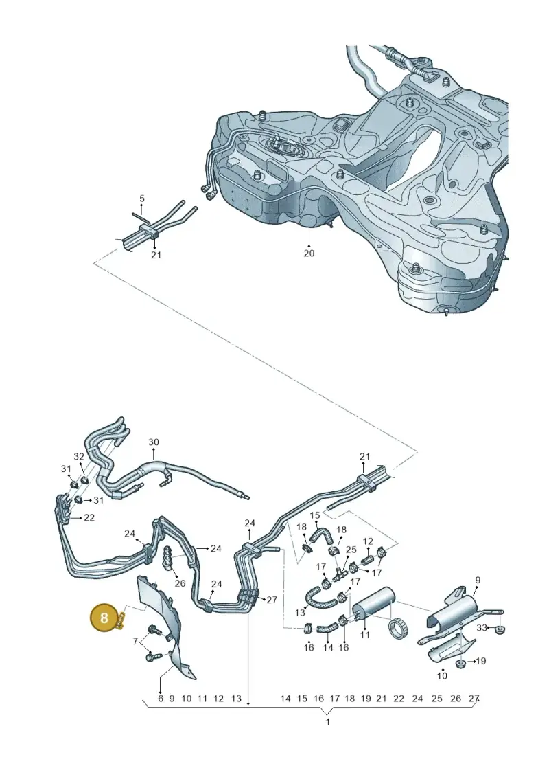 N10449202 — Audi A7 Sportback (2018-2025) diagram 435201060, position 8