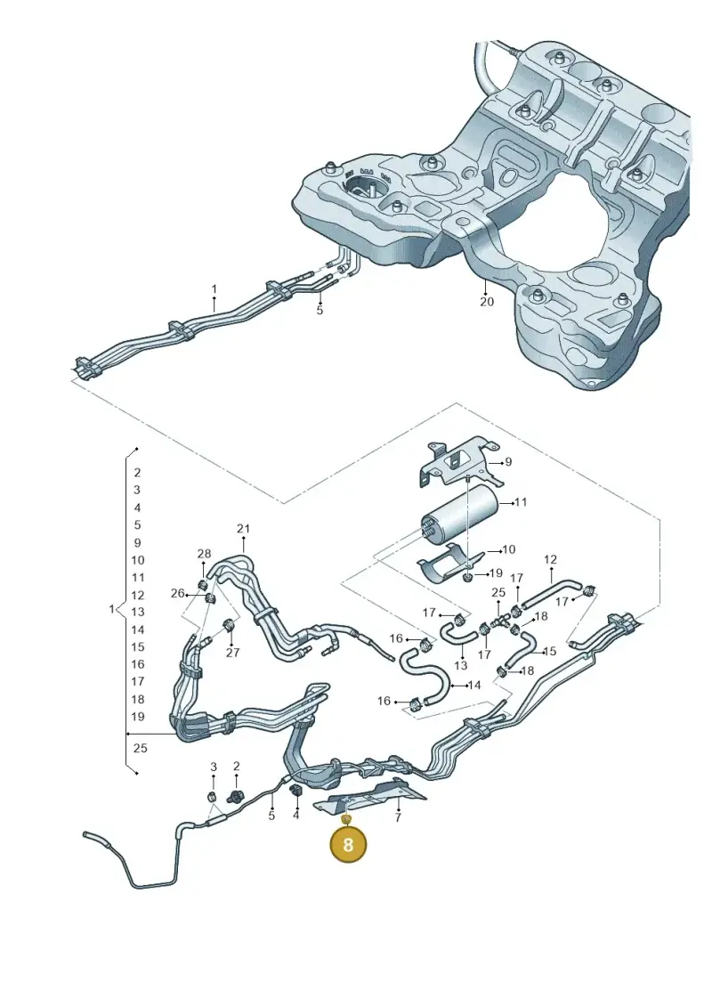 N10449202 — Audi A6 (2018-2025) diagram 838201600, position 8
