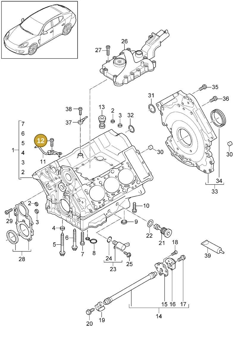 N10451407 — Porsche Panamera (2009-2016) diagram p35101050, position 12