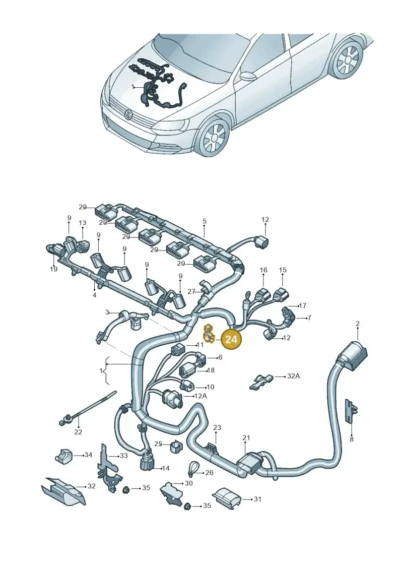 N10458601 — Volkswagen Jetta (2014-2017) diagram 789971005, position 24