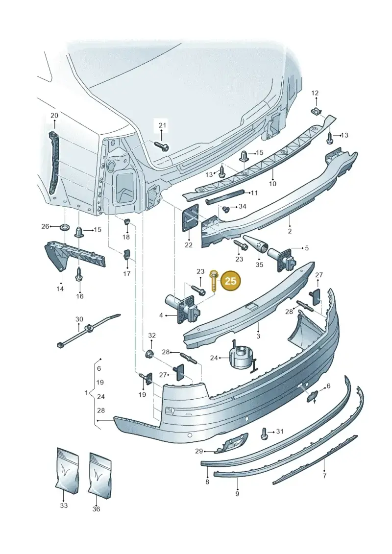 N10462601 — Audi A8/S8/qu. lang    08> (2007-) diagram 291807500, position 25
