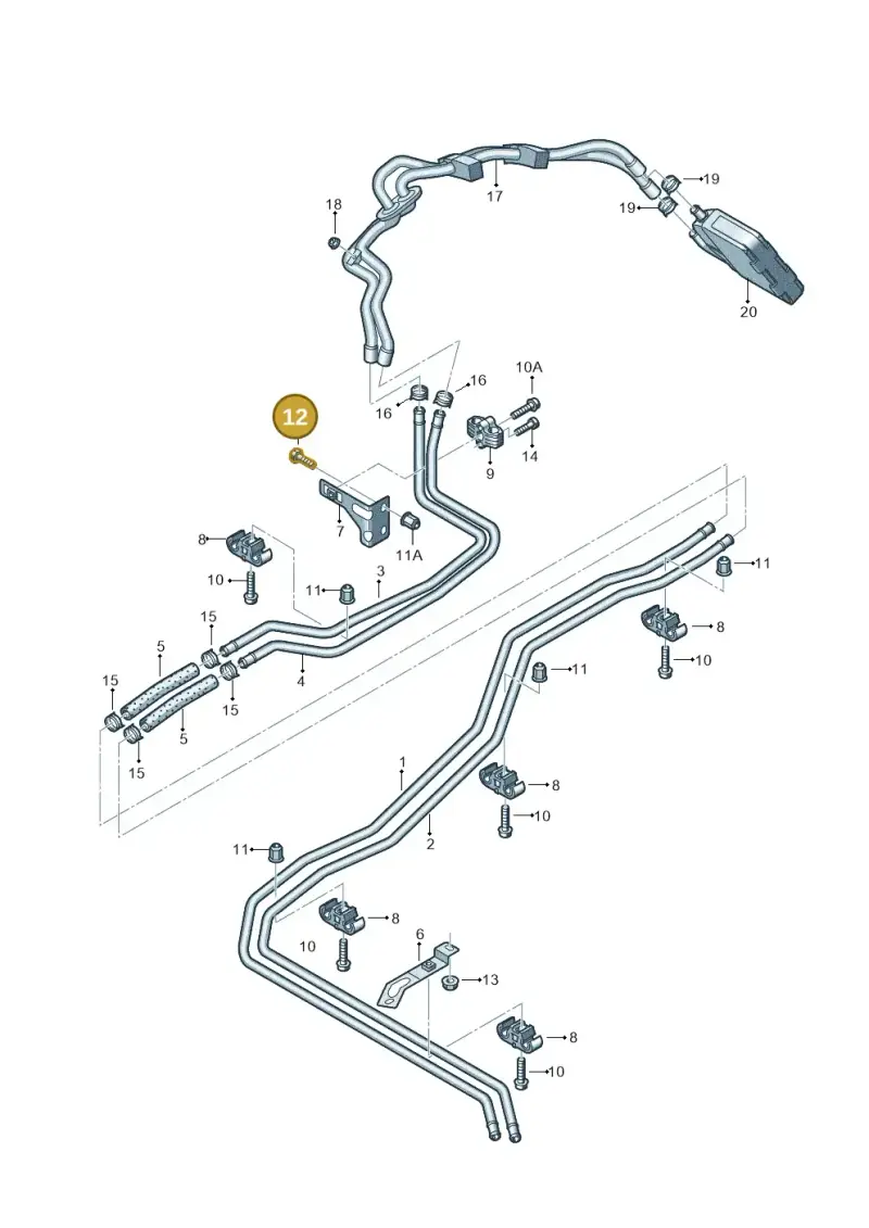 N10465001 — Volkswagen California Camper (2011-2015) diagram 410819650, position 12