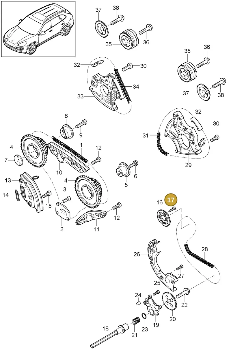 N10468703 — Porsche Cayenne (2010-2018) diagram p37103085, position 17