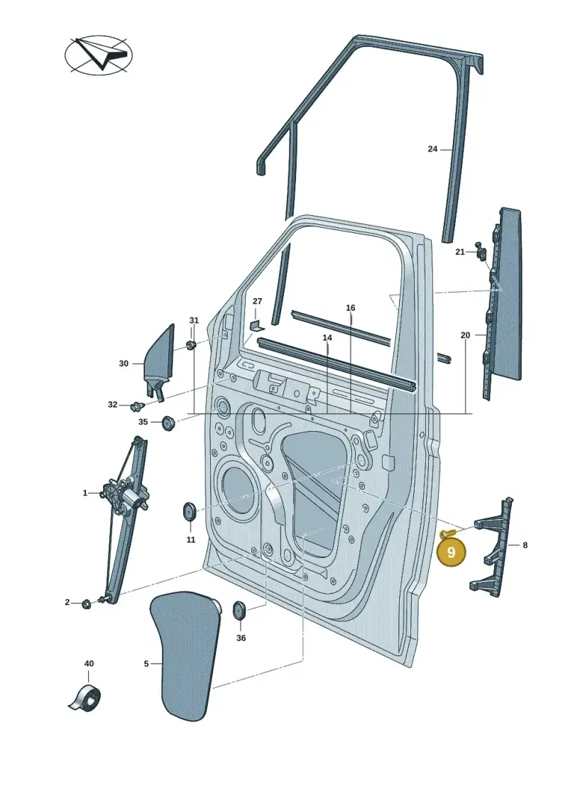 N10471803 — Volkswagen Multivan (2021-) diagram 7t0837500, position 9