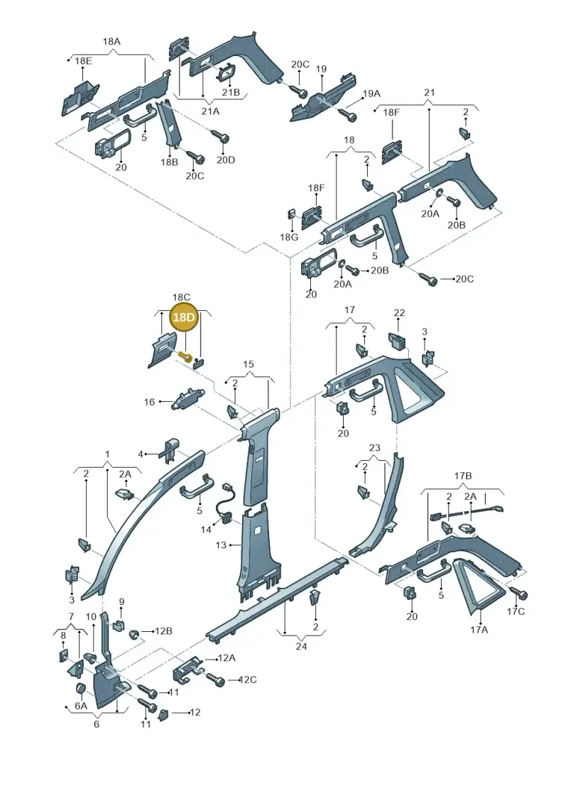 N10472201 — Audi RS6 qu. (2003-2004) diagram 260867540, position 18D