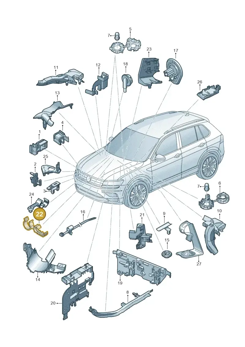 N10478501 — Volkswagen Tiguan 2.0 4Motion (2017-2024) diagram 884971790, position 22
