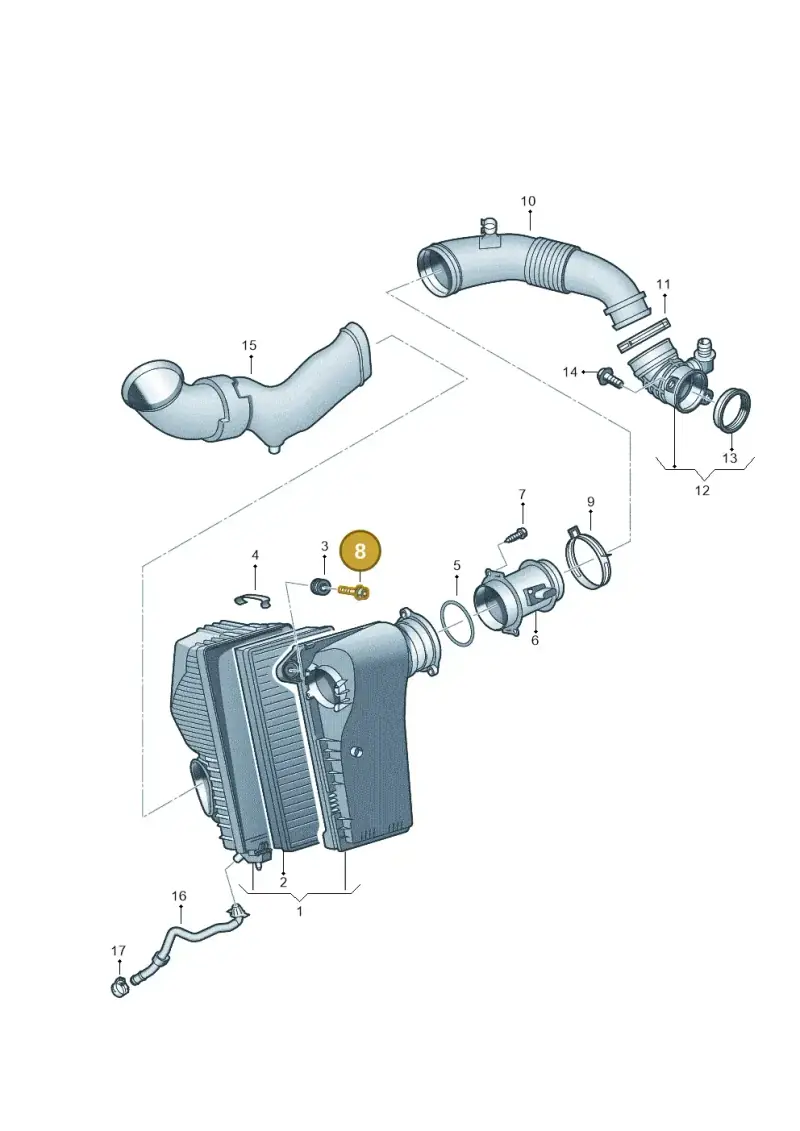 N10482701 — Volkswagen Touareg BlueMotion (2014-2018) diagram 693129000, position 8