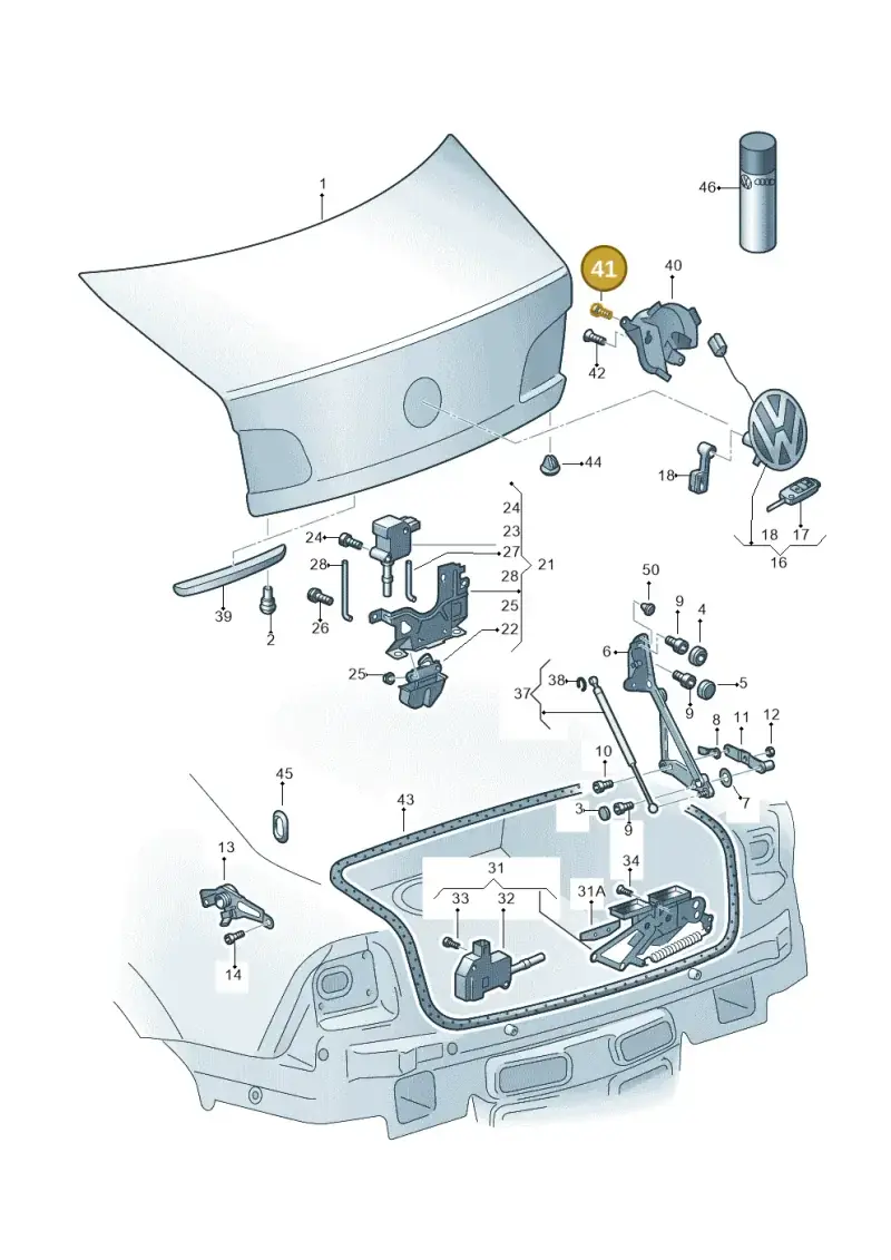 N10484002 — Volkswagen Phaeton 4motion (2008-2010) diagram 258827100, position 41