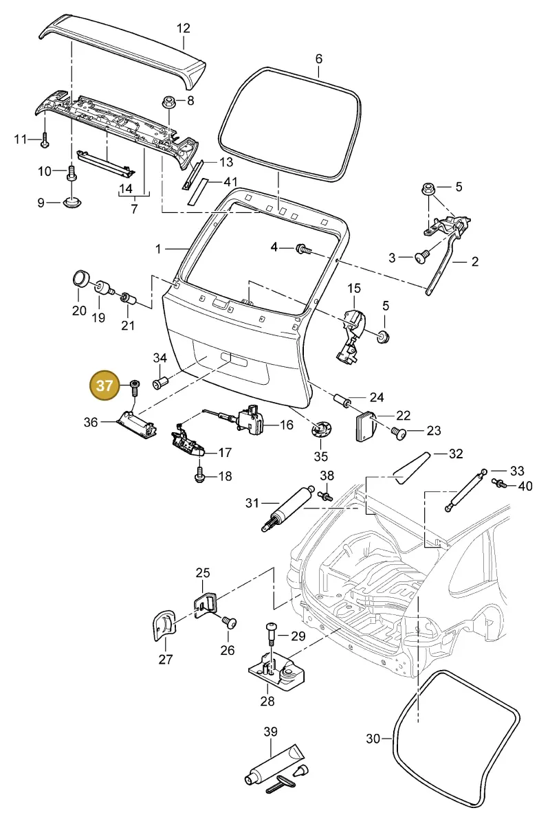 N10484002 — Porsche Cayenne (2007-2010) diagram p31803005, position 37