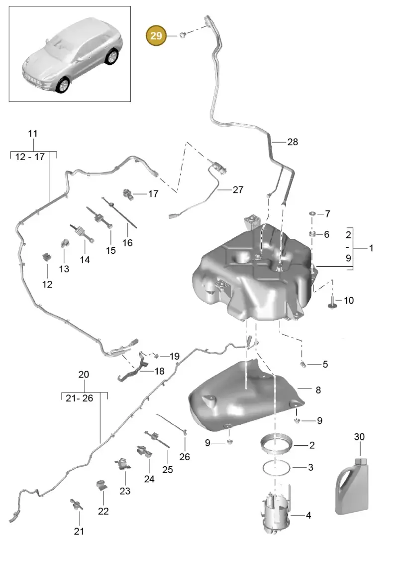 N10484002 — Porsche Macan (2013-2018) diagram p44201080, position 29