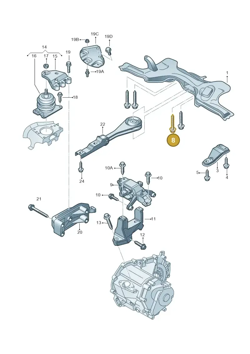 N10492102 — Skoda Fabia Ambiente (2009-2013) diagram 608199210, position 8