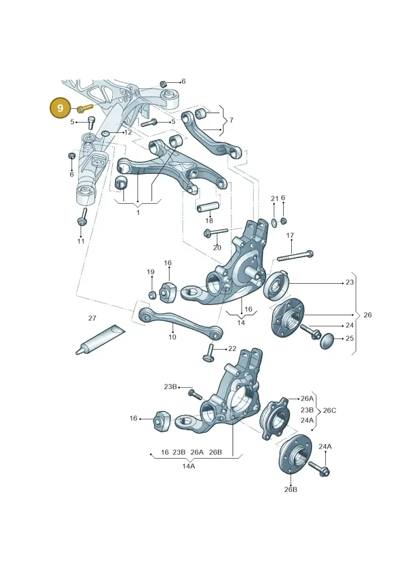 N10500701 — Volkswagen Phideon (2016-2023) diagram 251505200, position 9