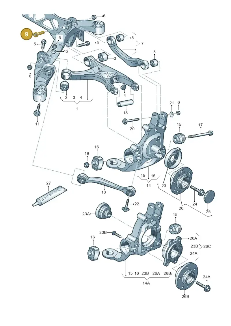N10500701 — Audi Q5 qu. 2.0 TDI (2012-2017) diagram 620505050, position 9