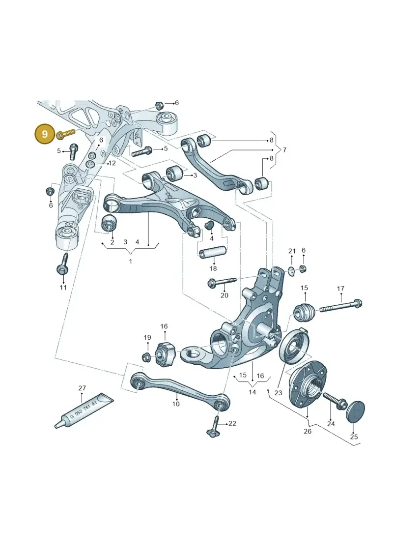 N10500701 — Audi A7 Sportback (2014-2018) diagram 736505050, position 9