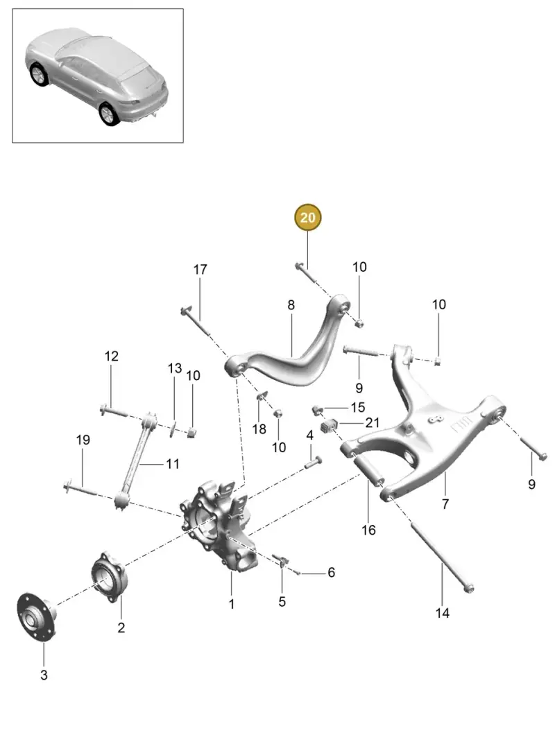 N10500701 — Porsche Macan (2013-2018) diagram p44501000, position 20