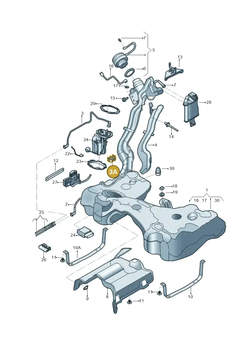 N10503001 — Volkswagen POLO HATCH         "ZA"06> (2005-) diagram 496201025, position 3A