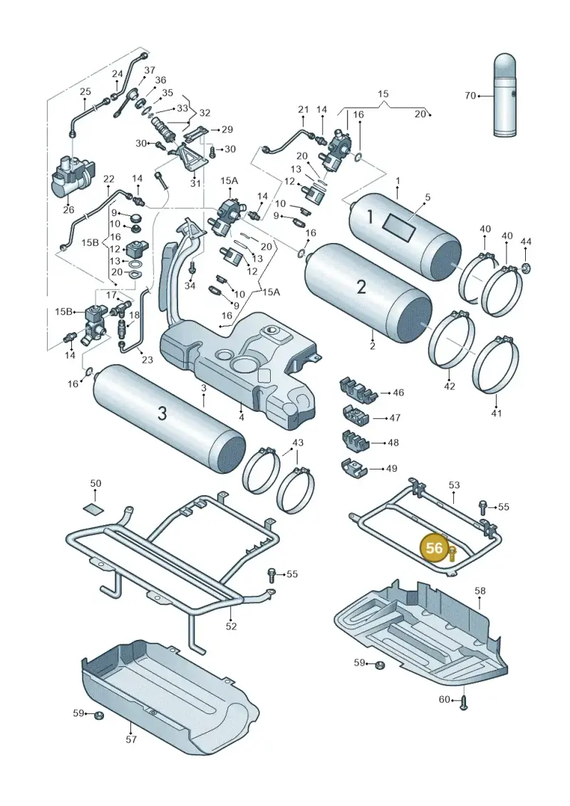 N10505301 — Volkswagen Passat saloon (2010-2015) diagram 702201090, position 56
