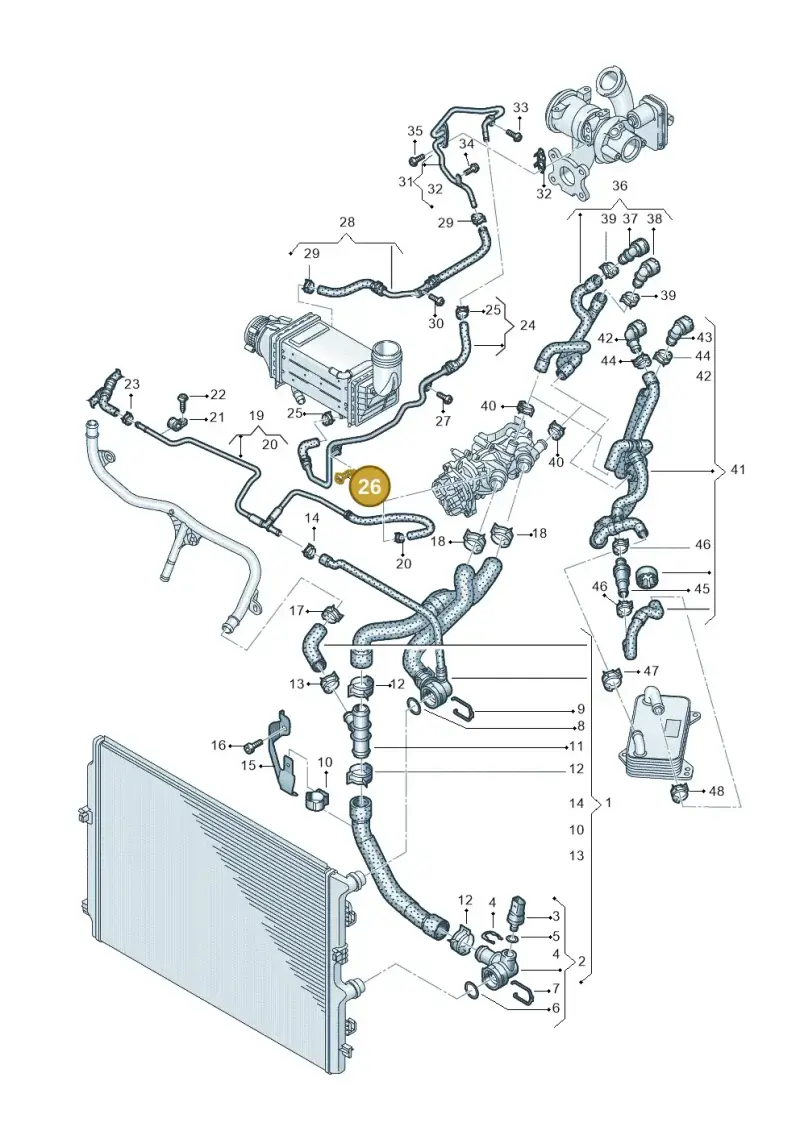 N10507202 — Volkswagen Caddy Maxi Kombi (2020-2024) diagram 2ka121301, position 26