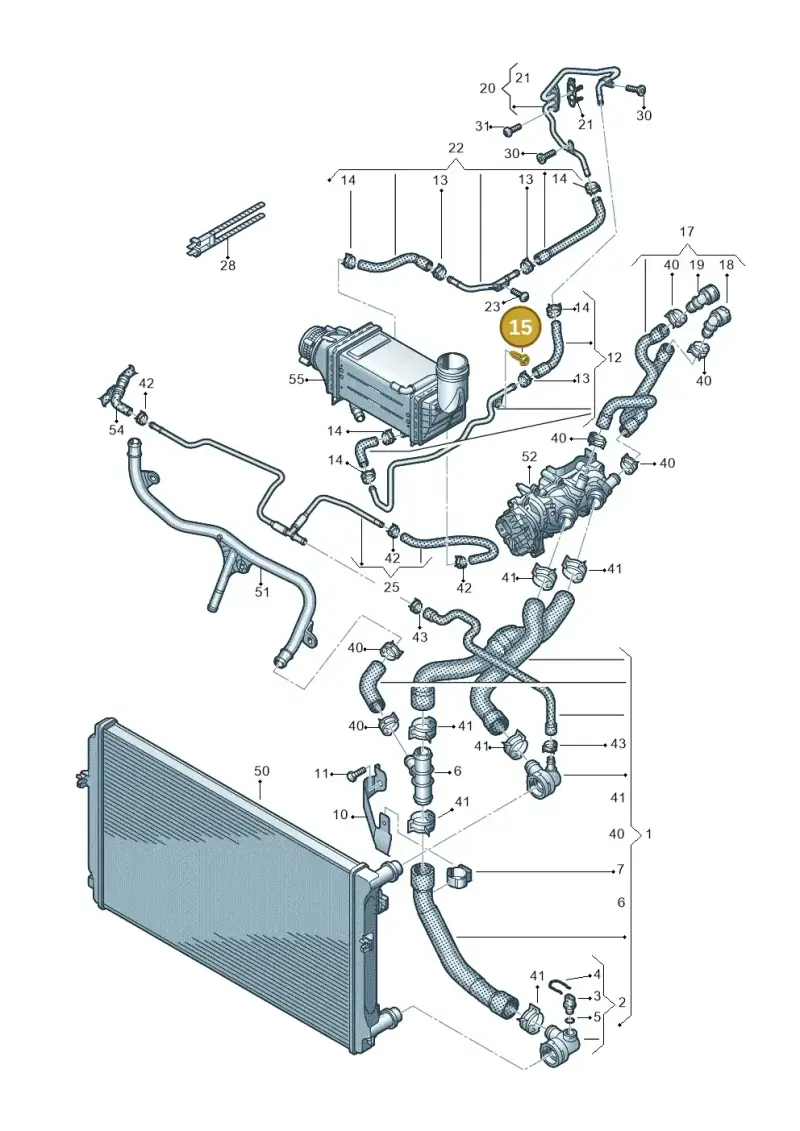 N10507202 — Volkswagen Golf 2.0 BlueMotion (2019-2024) diagram 890121031, position 15