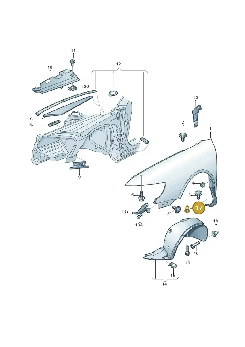 N10507301 — Volkswagen Phaeton 4motion (2010-2016) diagram 258821100, position 17