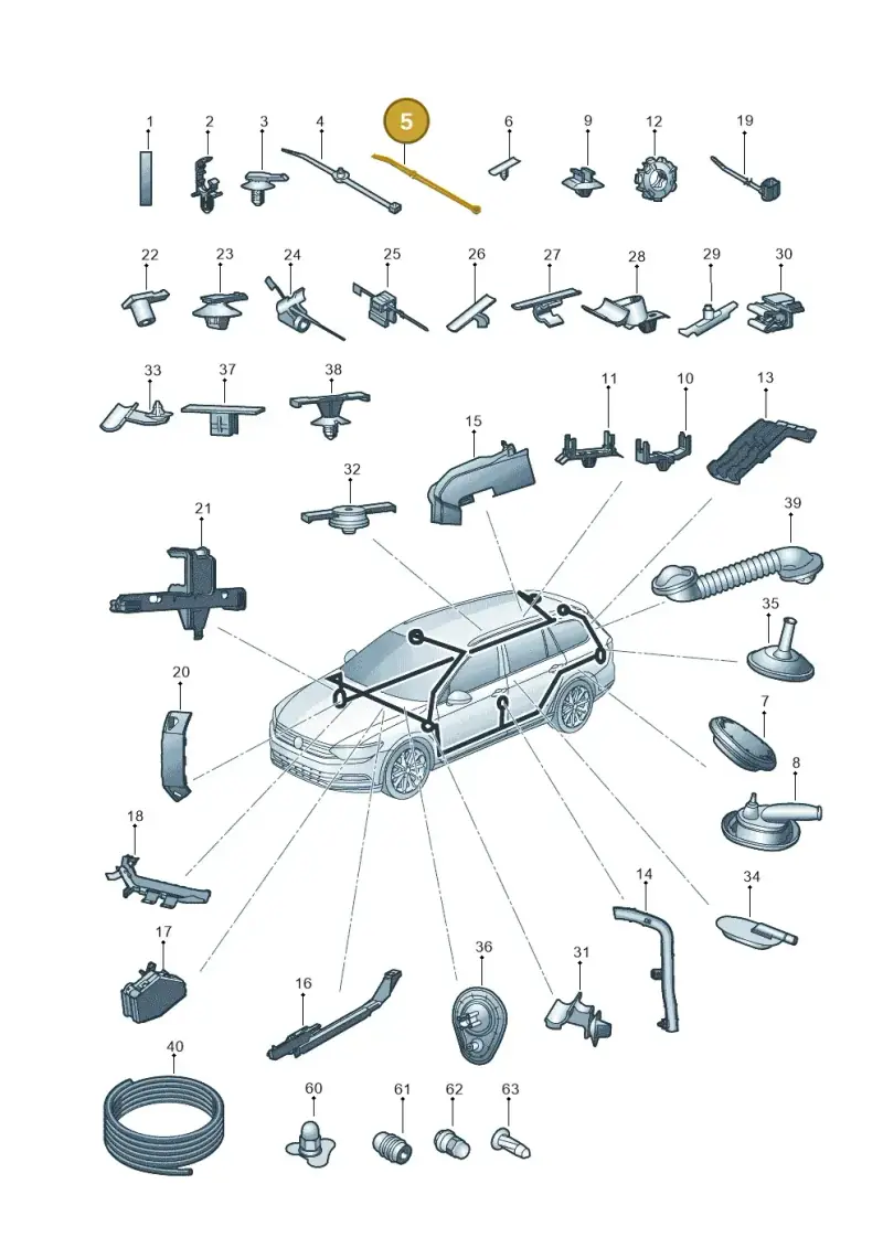 N10508801 — Volkswagen Passat Saloon (2014-2024) diagram 793971920, position 5