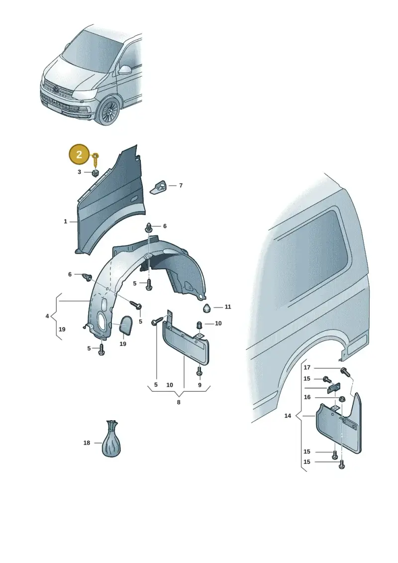 N10512701 — Volkswagen Transport. multivan (2019-2024) diagram 7ep821100, position 2