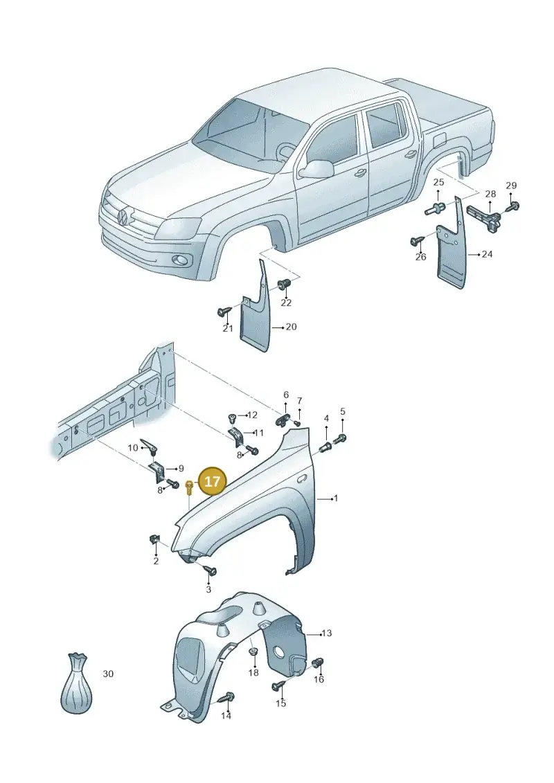 N10512701 — Volkswagen Amarok twin cab (2022-) diagram 894821000, position 17