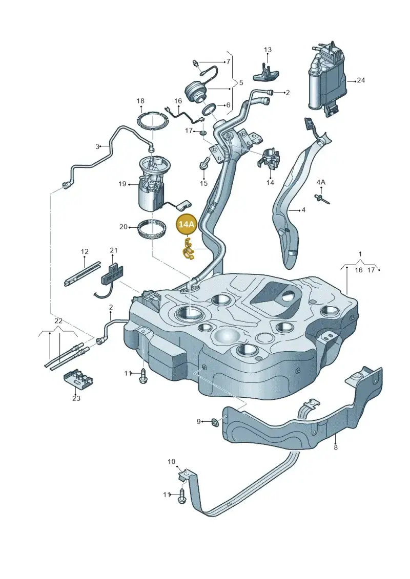 N10513801 — Volkswagen Golf 2.0 (2016-2020) diagram 746201450, position 14A