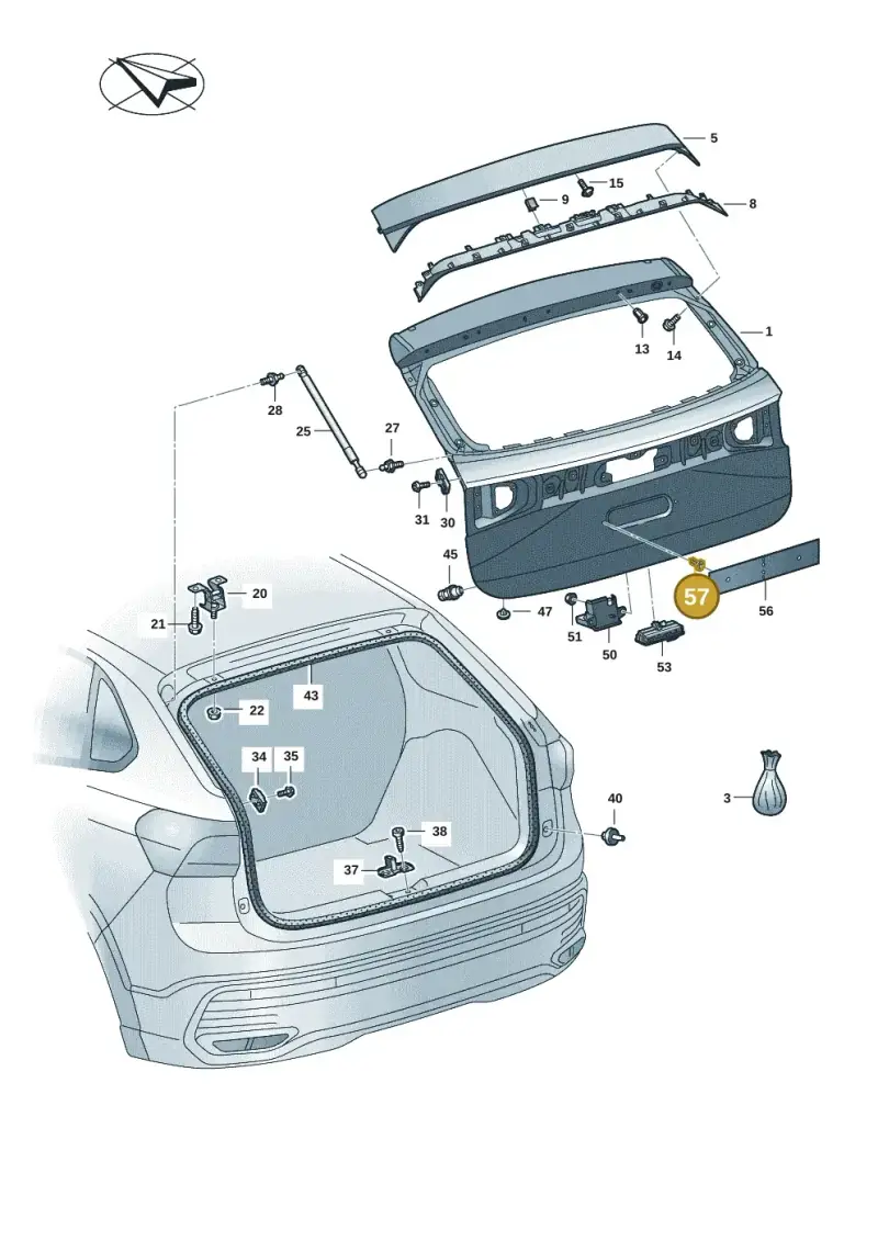 N10516801 — Volkswagen Taigo (2021-2024) diagram 2f0827000, position 57