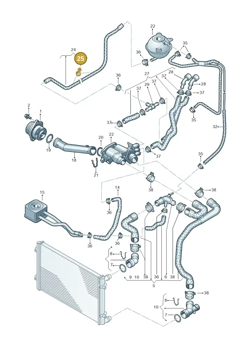 N10522701 — SEAT TOLEDO/LEON/LEON-4 (2001-2006) diagram 194121220, position 25