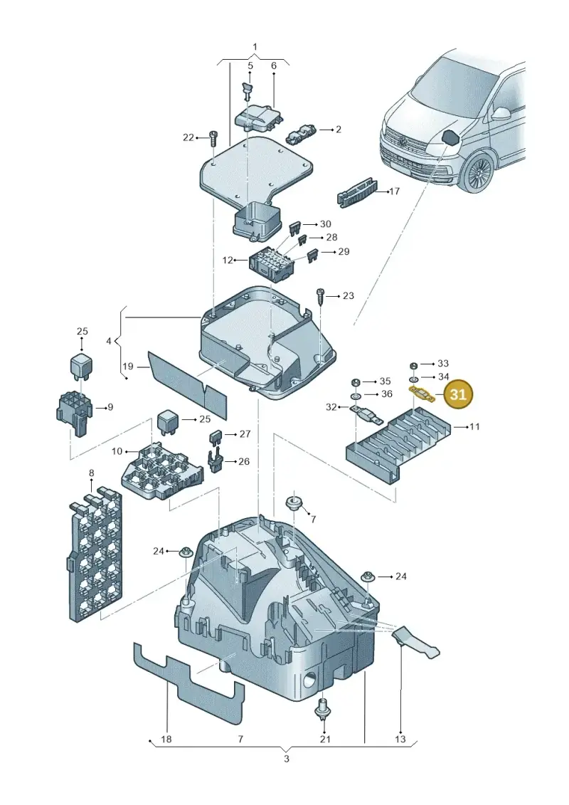 N10525505 — Volkswagen Caravelle (2015-2019) diagram 861937100, position 31