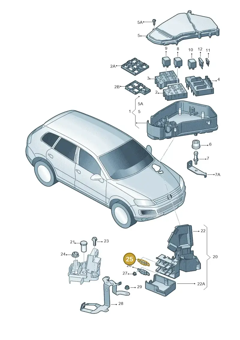 N10525506 — Volkswagen Touareg BlueMotion (2014-2018) diagram 748937100, position 25