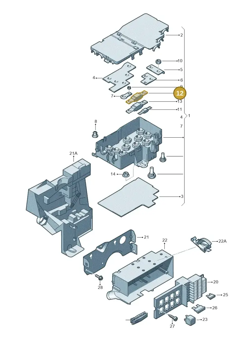 N10525603 — Volkswagen Phaeton 4motion (2010-2016) diagram 258937200, position 12