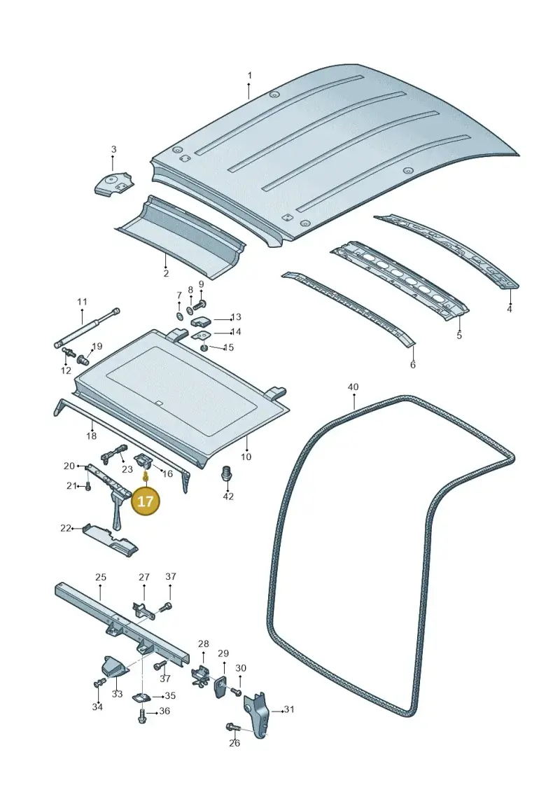 N10526802 — Volkswagen Caddy kombi (2015-2020) diagram 443817020, position 17