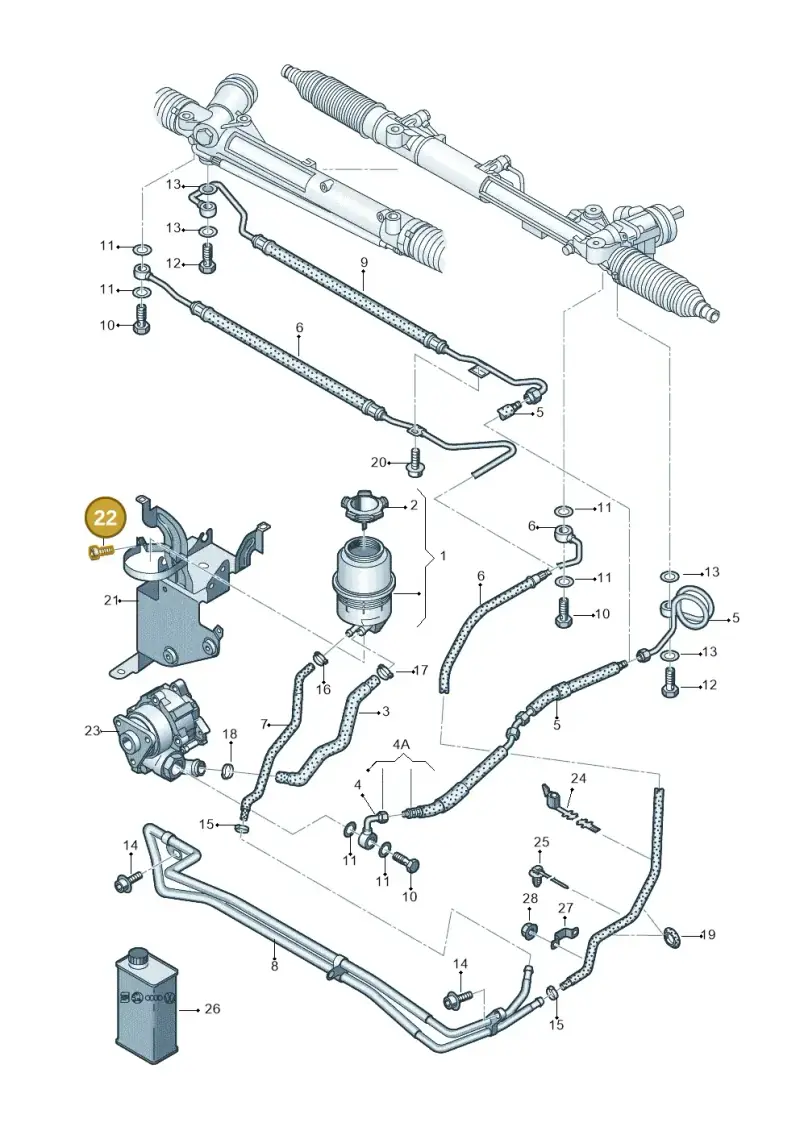 N10527703 — Audi A6 2.7 TDI (2008-2011) diagram 448422500, position 22