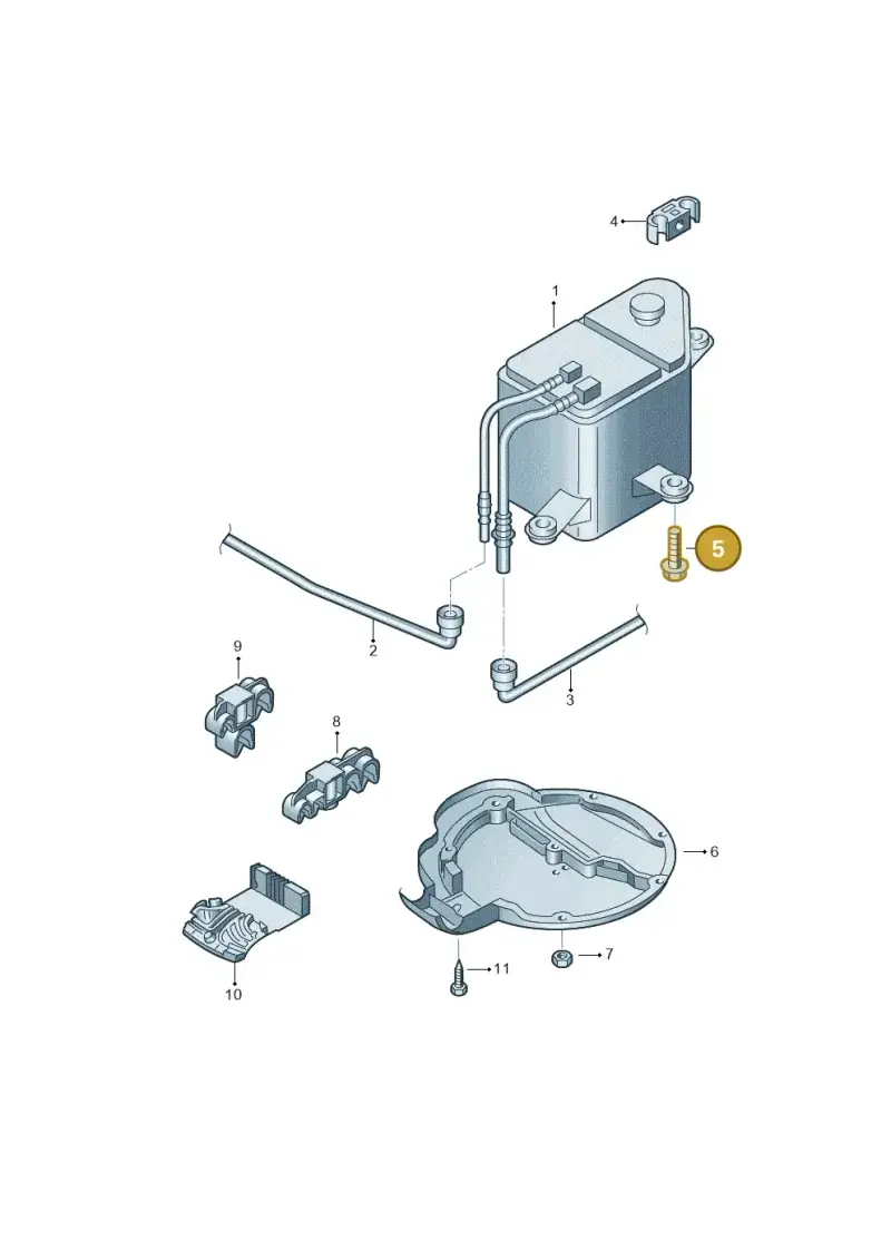 N10528402 — Volkswagen Phaeton 4motion (2010-2016) diagram 258201950, position 5
