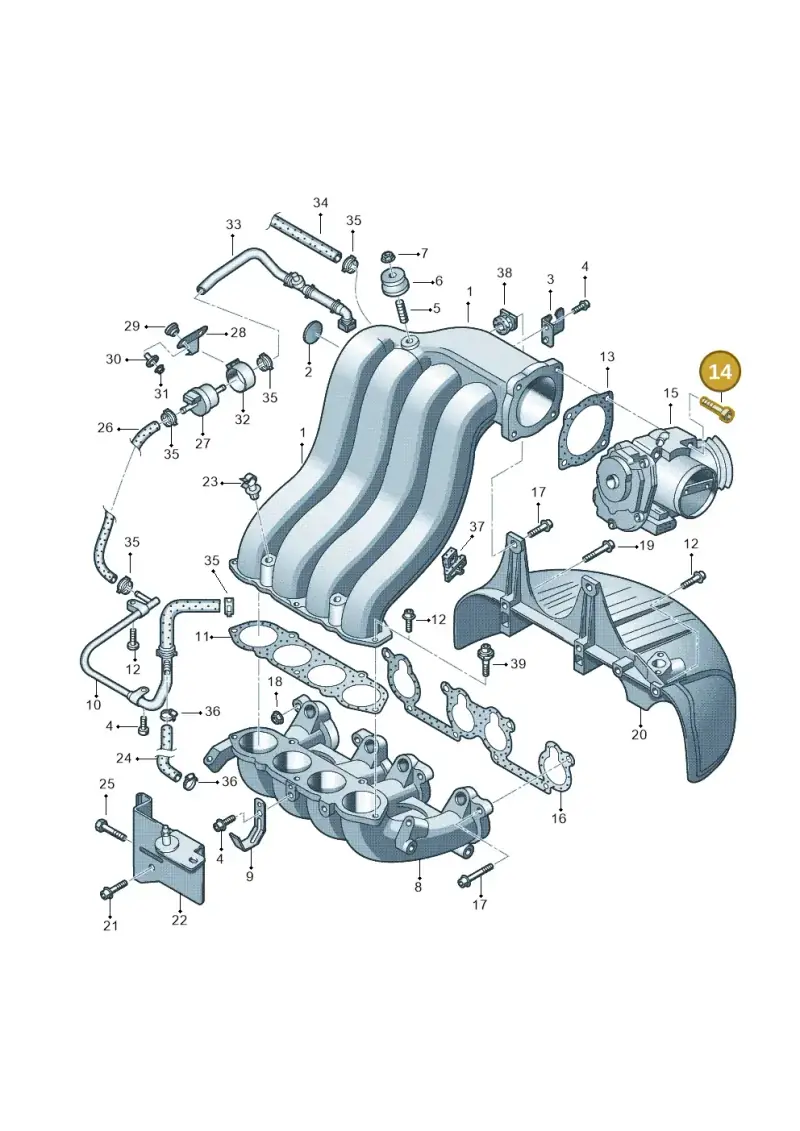 N10530304 — Volkswagen Polo (2011-2014) diagram 194133270, position 14